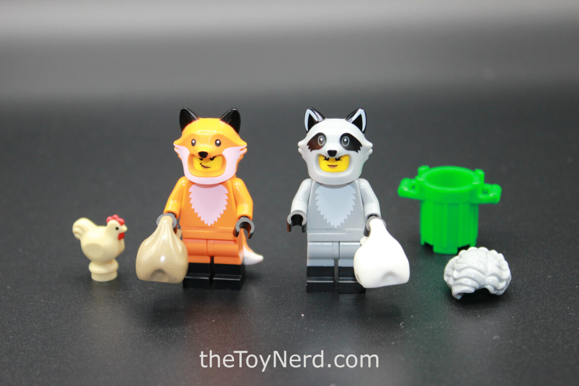 Are They Twins? A Closer Look at Lego Minifigures Series 22 Racoon Costume Fan and Lego Minifigures Series 19 Fox Costume Girl